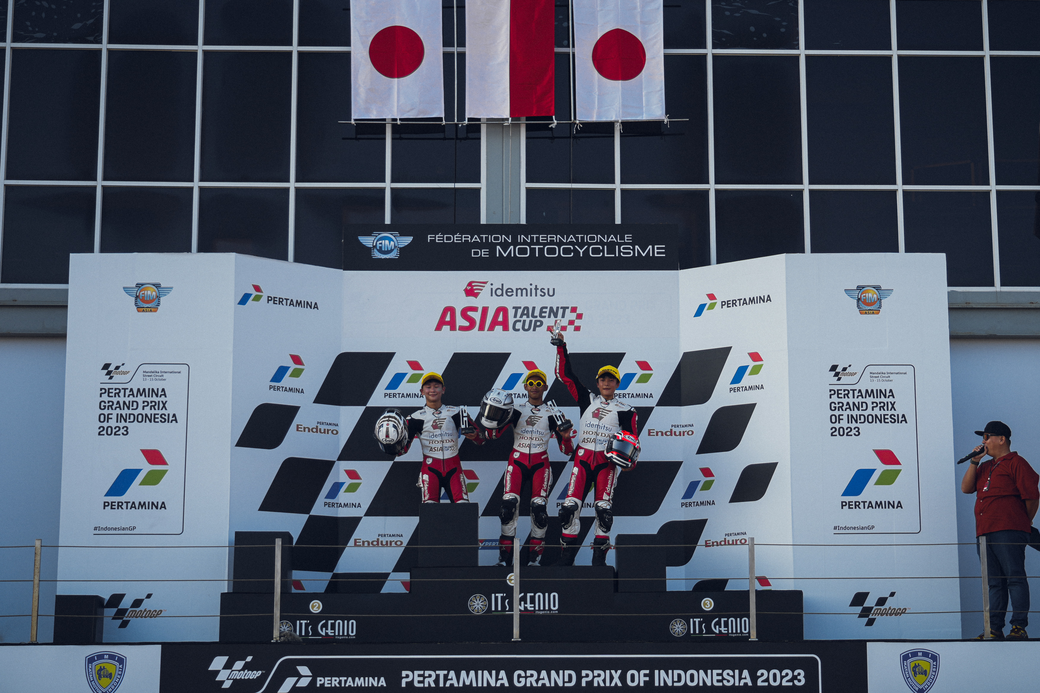 Podium Race 1 | Round 3 Indonesia | 2023 Idemitsu Asia Talent Cup