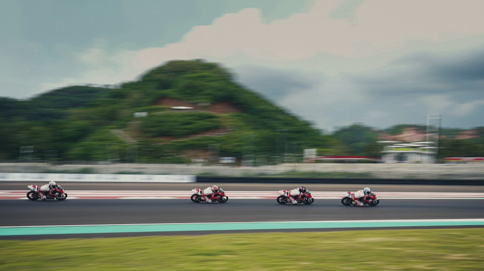Riders on track